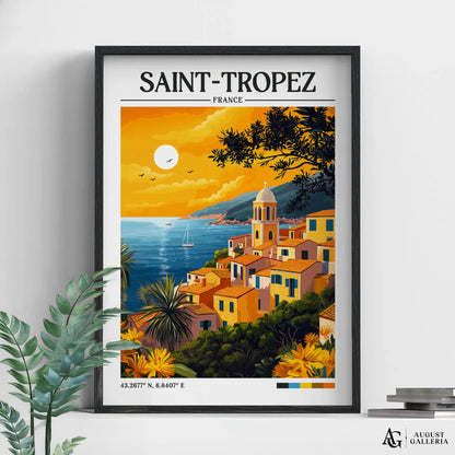 Saint-Tropez Retro Travel Print