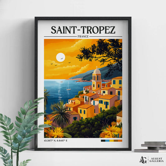 Saint-Tropez Retro Travel Print