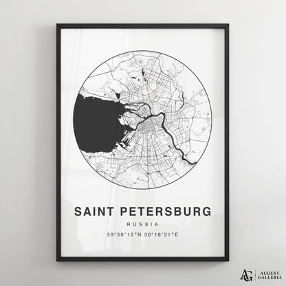 Saint Petersburg Minimalist Map