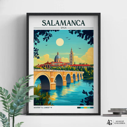 Salamanca Spain Retro Travel Print