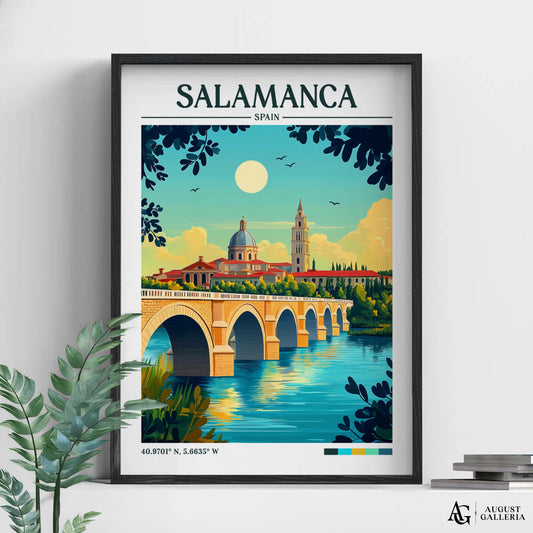 Salamanca Spain Retro Travel Print