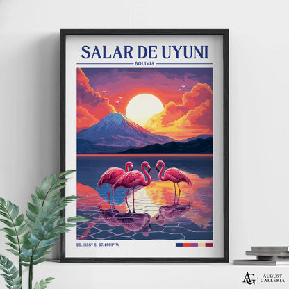 Salar de Uyuni Retro Travel Print