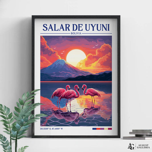 Salar de Uyuni Retro Travel Print