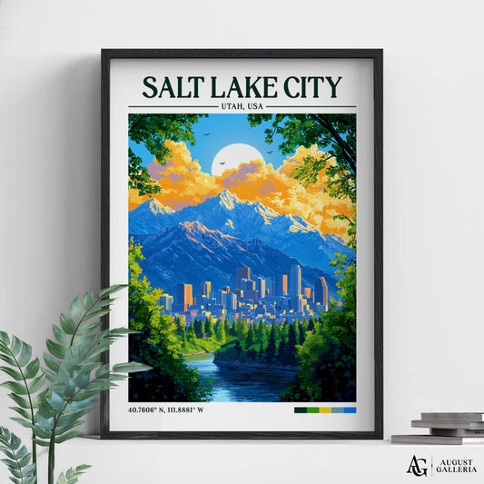 Salt Lake City Retro Travel Print