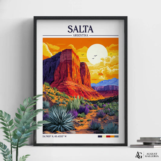 Salta Argentina Retro Travel Print