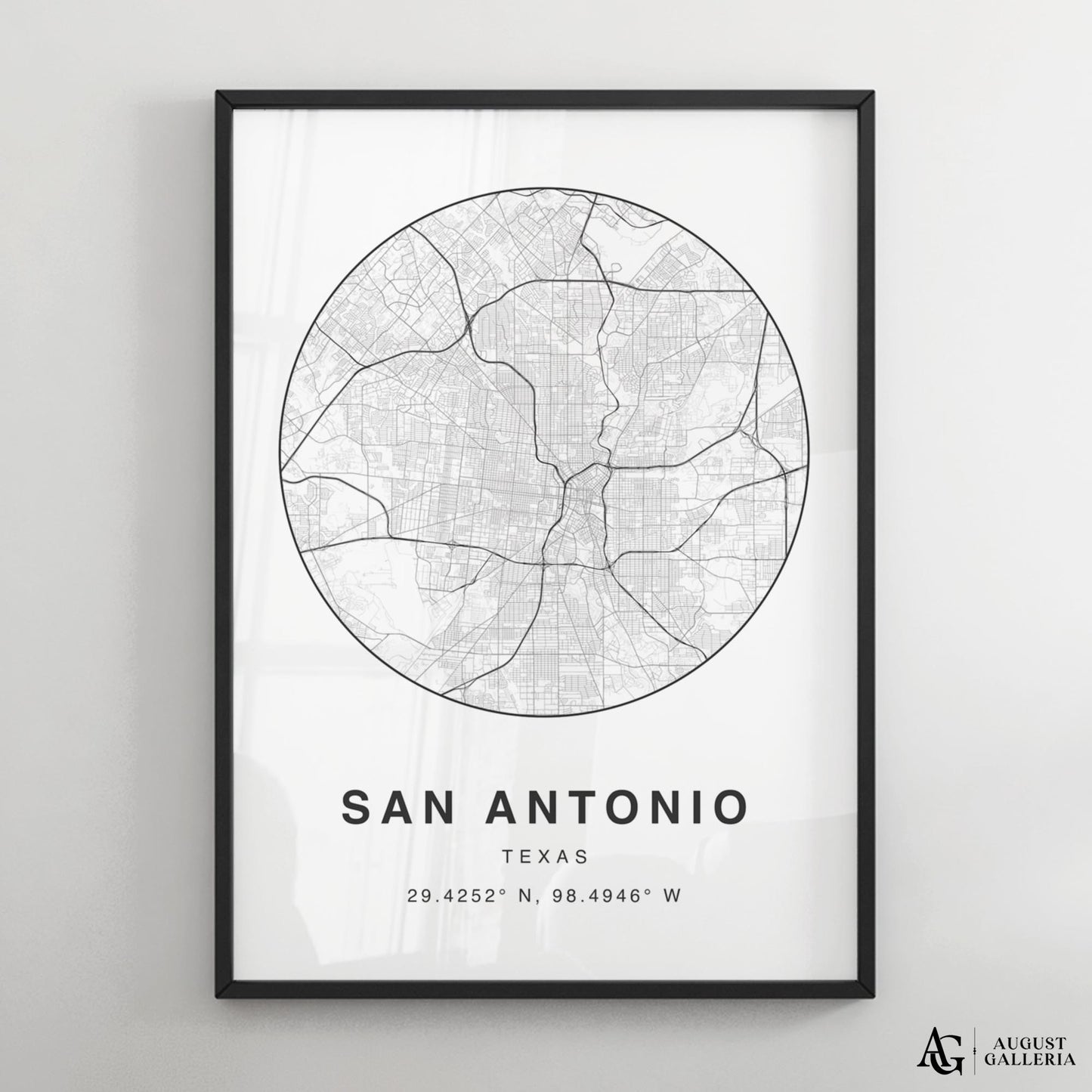 San Antonio Minimalist Map