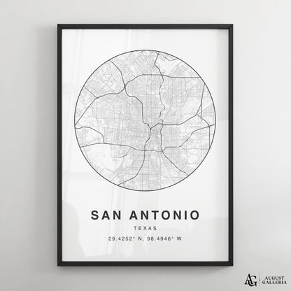 San Antonio Minimalist Map