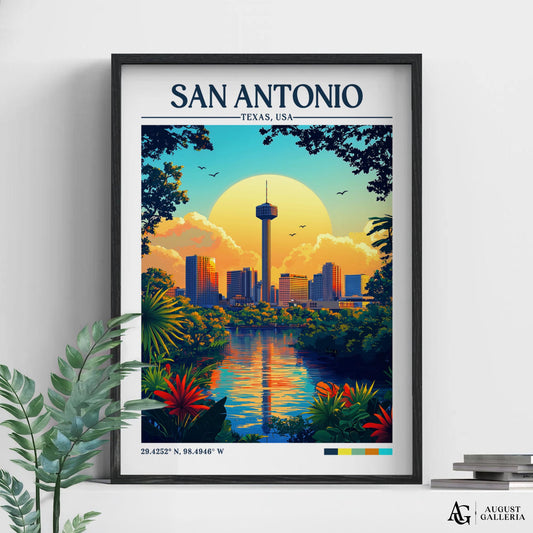 San Antonio Retro Travel Print