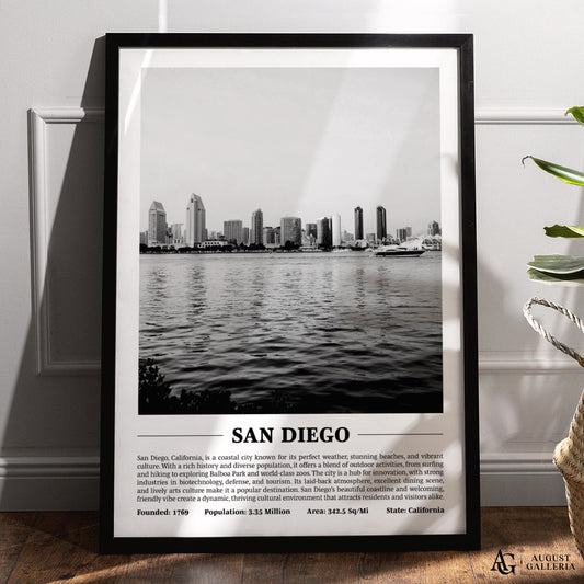 San Diego Black & White City Print