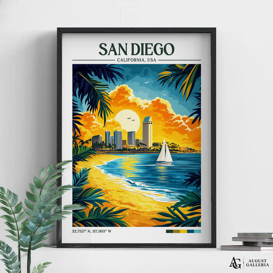 San Diego Retro Travel Print