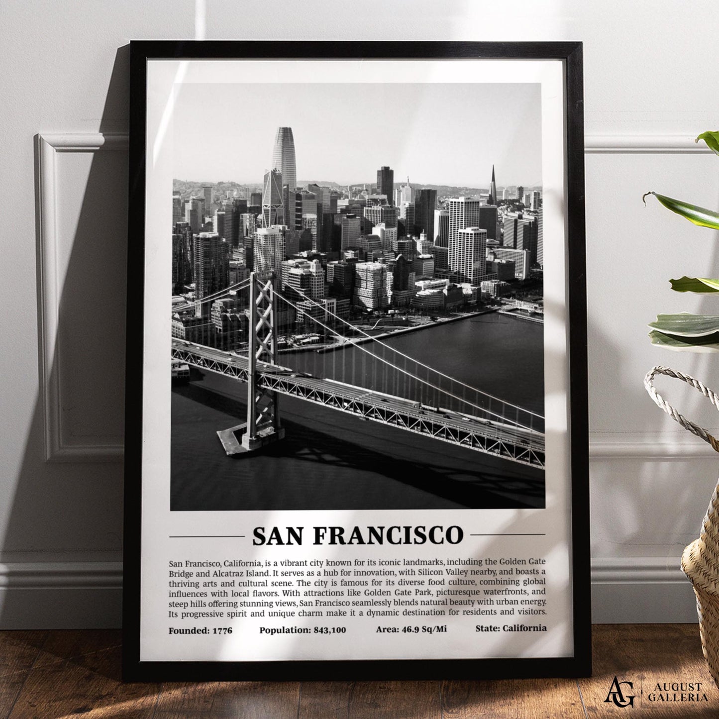 San Francisco Black & White City Print