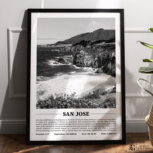 San Jose Black & White City Print