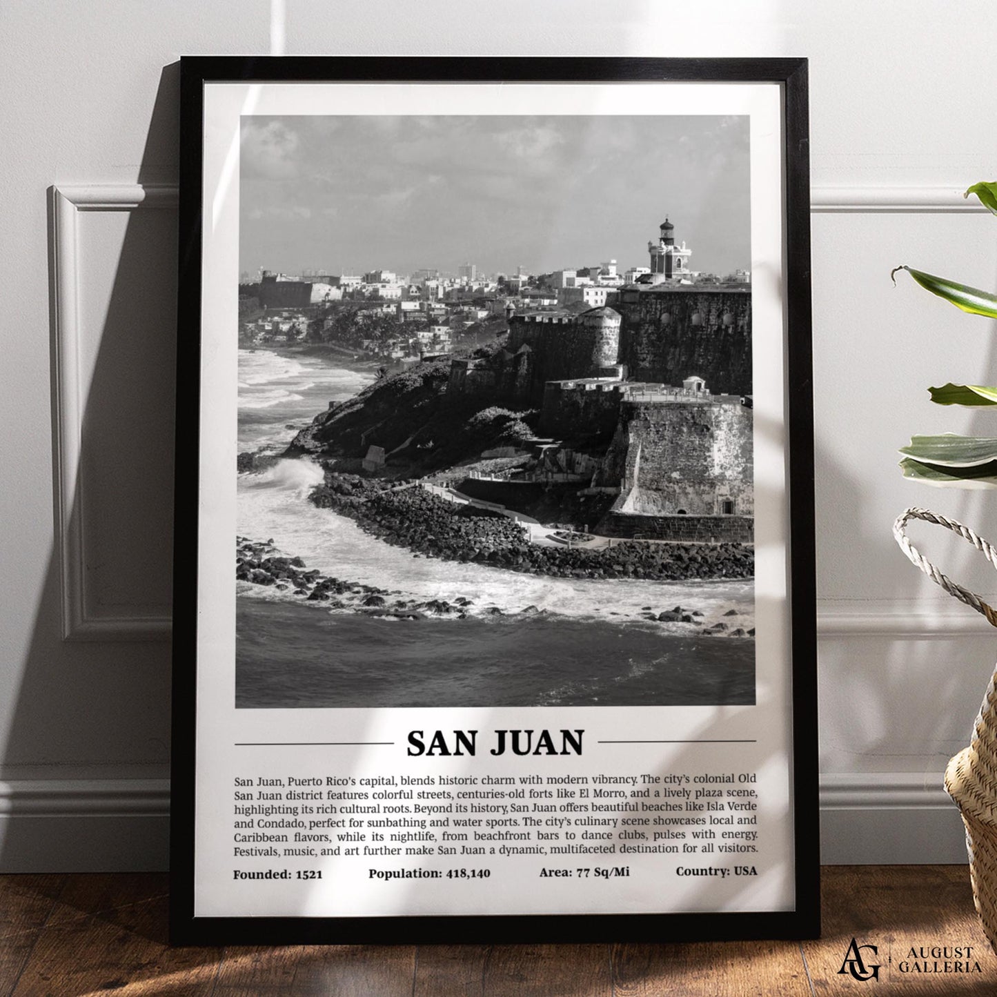 San Juan Black & White City Print