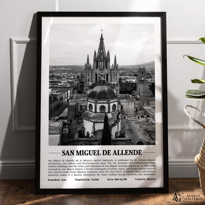 San Miguel de Allende Black & White City Print