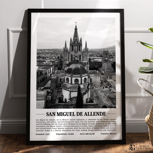 San Miguel de Allende Black & White City Print