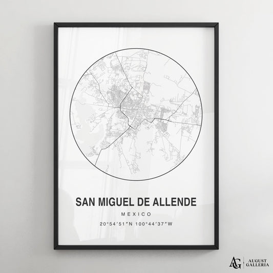 San Miguel de Allende Minimalist Map