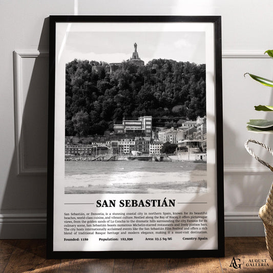 San Sebastián Black & White City Print