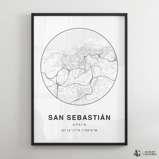 San Sebastian Minimalist Map