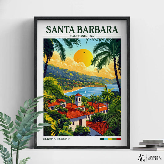 Santa Barbara Retro Travel Print