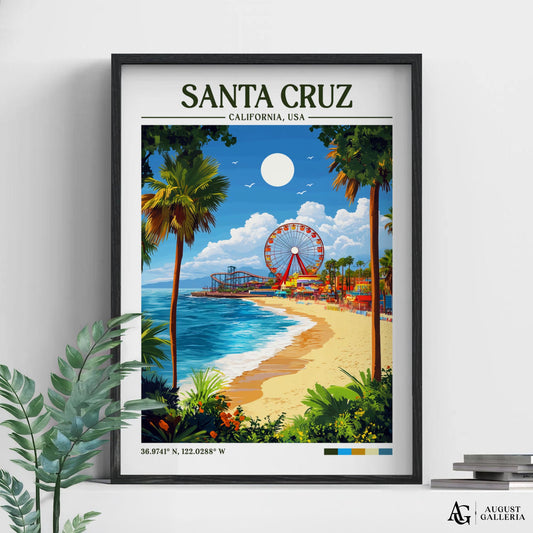 Santa Cruz Retro Travel Print