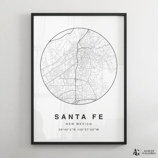 Santa Fe Minimalist Map