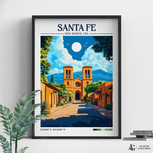Santa Fe Retro Travel Print