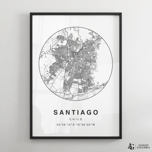 Santiago Minimalist Map