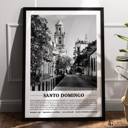 Santo Domingo Black & White City Print