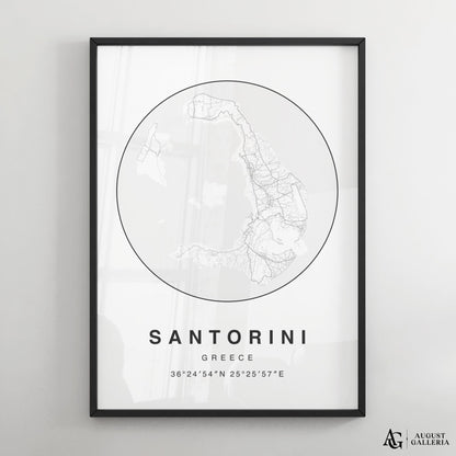 Santorini Minimalist Map