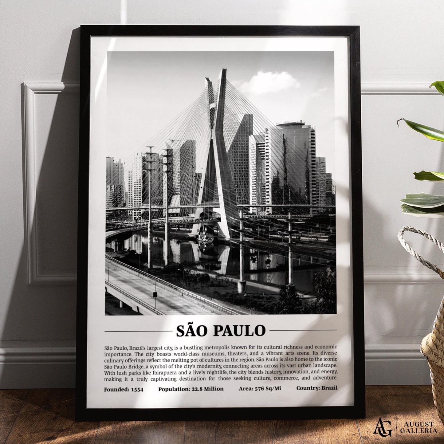 São Paulo Black & White City Print