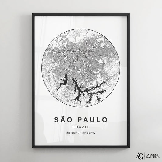 São Paulo Minimalist Map