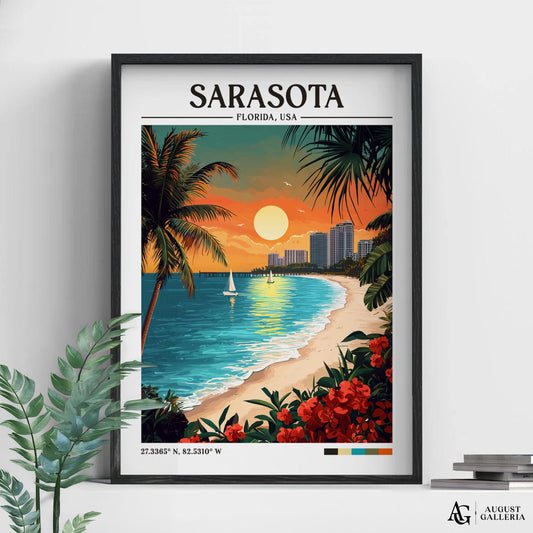 Sarasota Florida Retro Travel Print