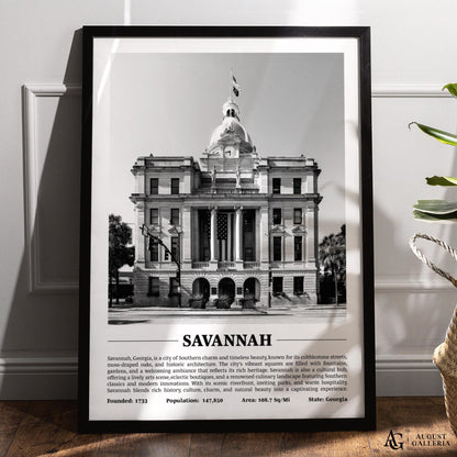 Savannah Black & White City Print