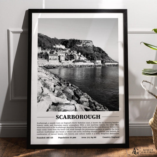 Scarborough Black & White City Print