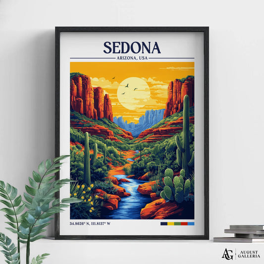 Sedona Arizona Retro Travel Print