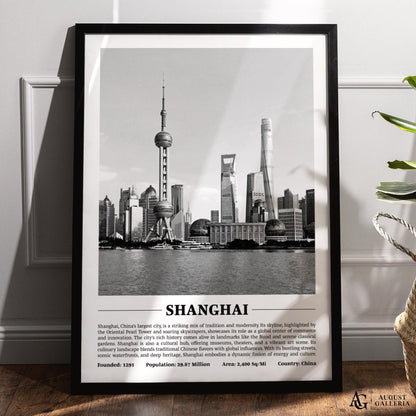 Shanghai Black & White City Print