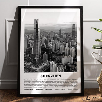 Shenzhen Black & White City Print