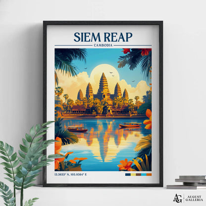 Siem Reap Retro Travel Print