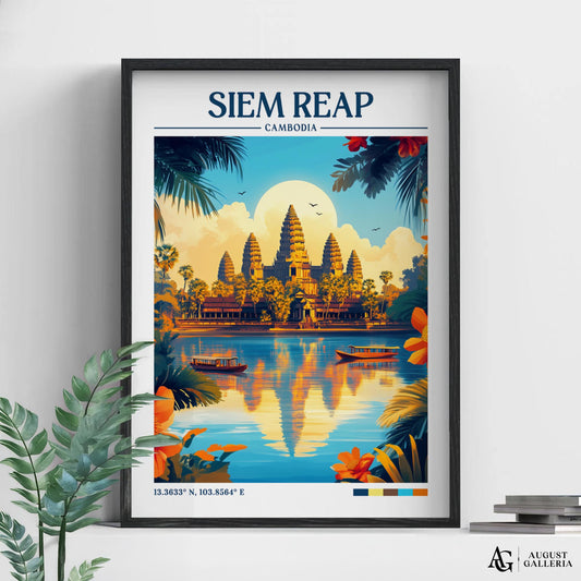 Siem Reap Retro Travel Print
