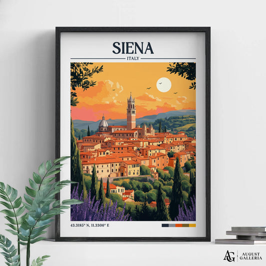 Siena Italy Retro Travel Print
