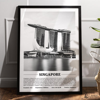 Singapore Black & White City Print