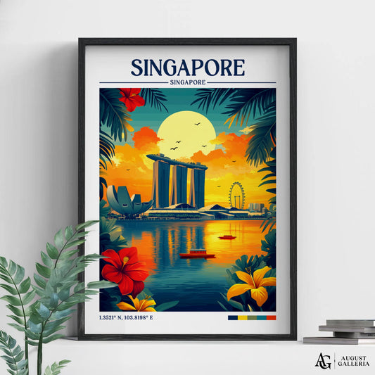 Singapore Retro Travel Print