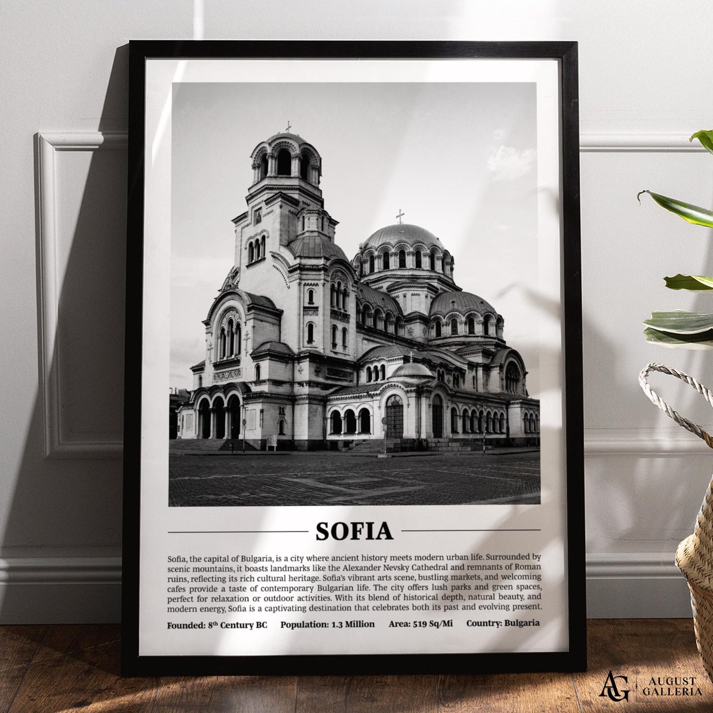 Sofia Black & White City Print