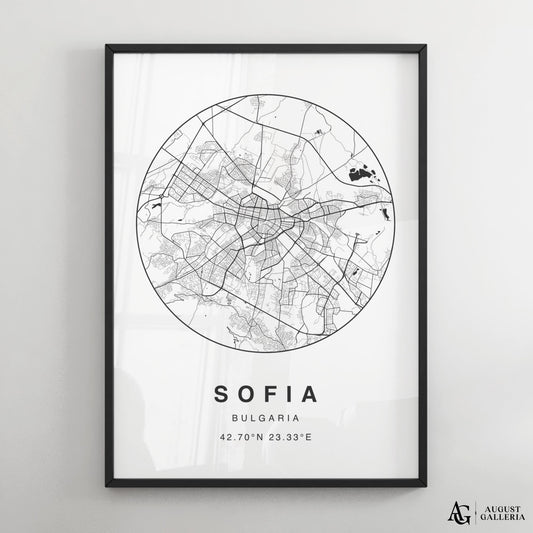 Sofia Minimalist Map