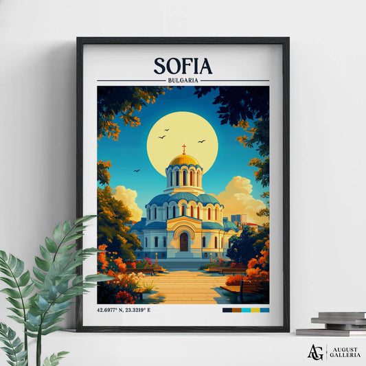 Sofia Bulgaria Retro Travel Print