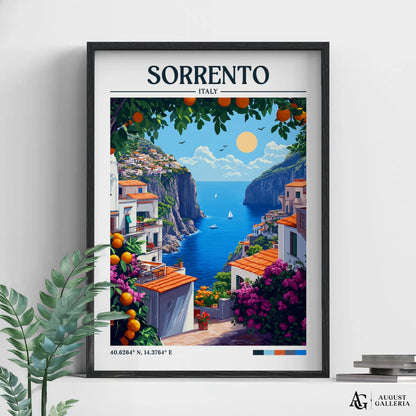 Sorrento Italy Retro Travel Print