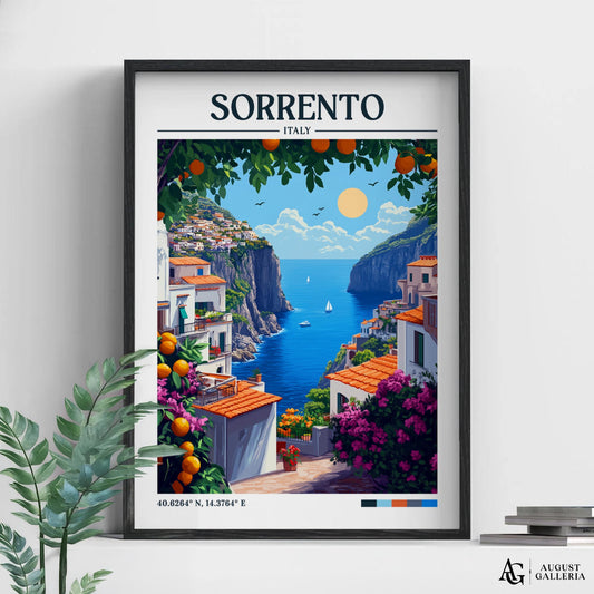 Sorrento Italy Retro Travel Print