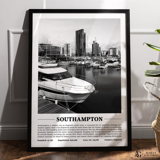 Southampton Black & White City Print