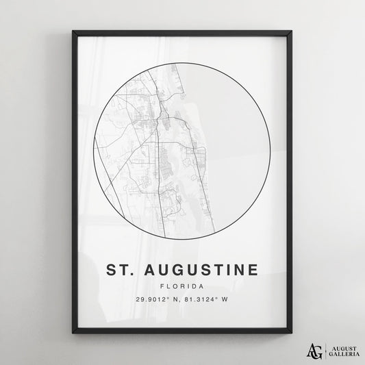 St. Augustine Minimalist Map
