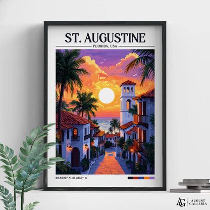 St. Augustine Florida Retro Travel Print